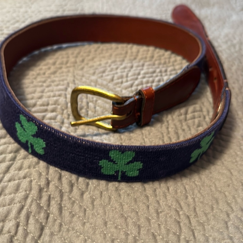 Smathers & Branson Blue and Green Shamrock belt